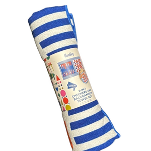 Wembley two in one checkers and backgammon towel set